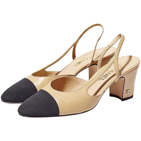 chanel beige black tip heel|chanel's fall slingback.